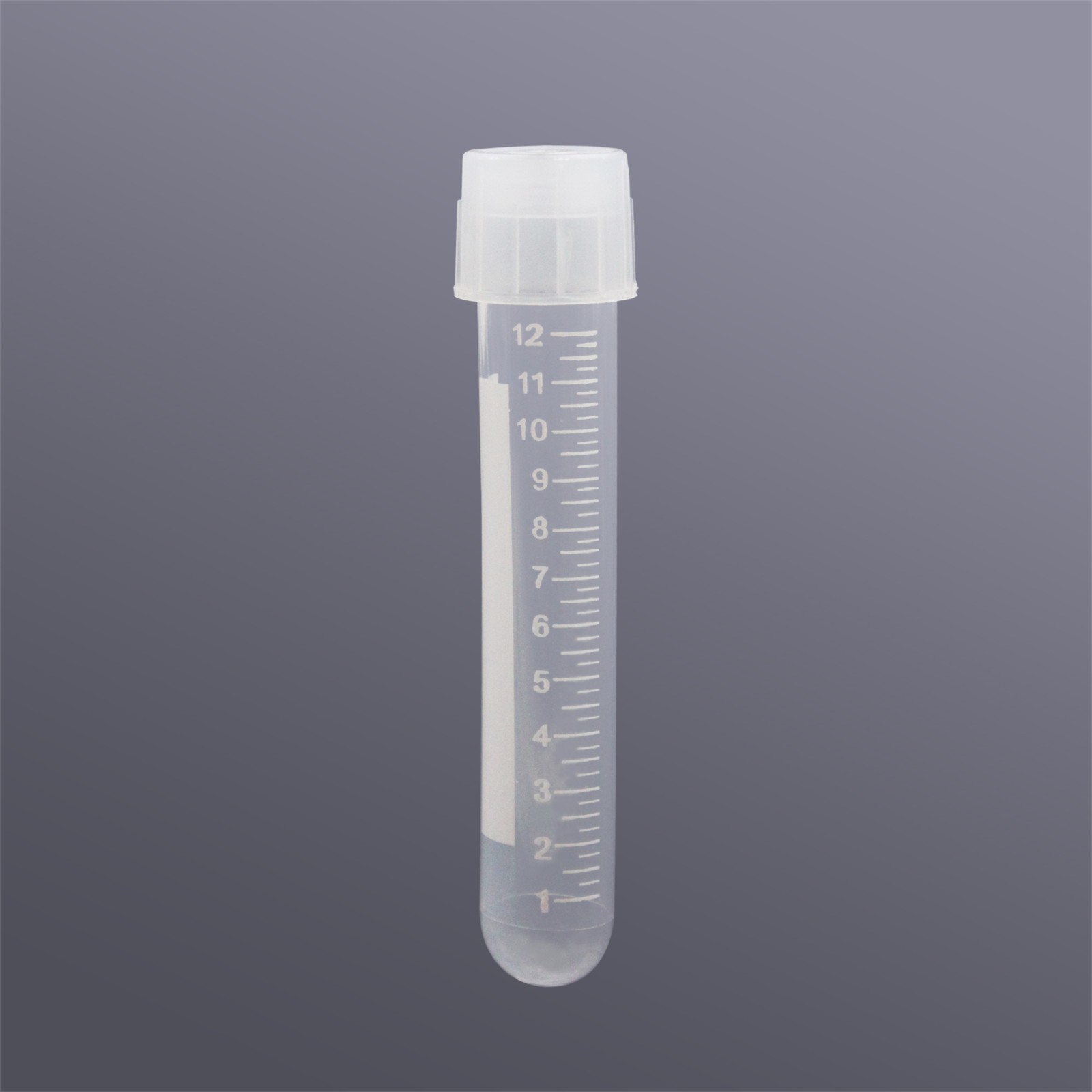BS-PPT-14-G-S1 14ml圆底试管/摇菌管, PP材质, 印刷刻度, 双凸位盖, 无菌, 独立包装