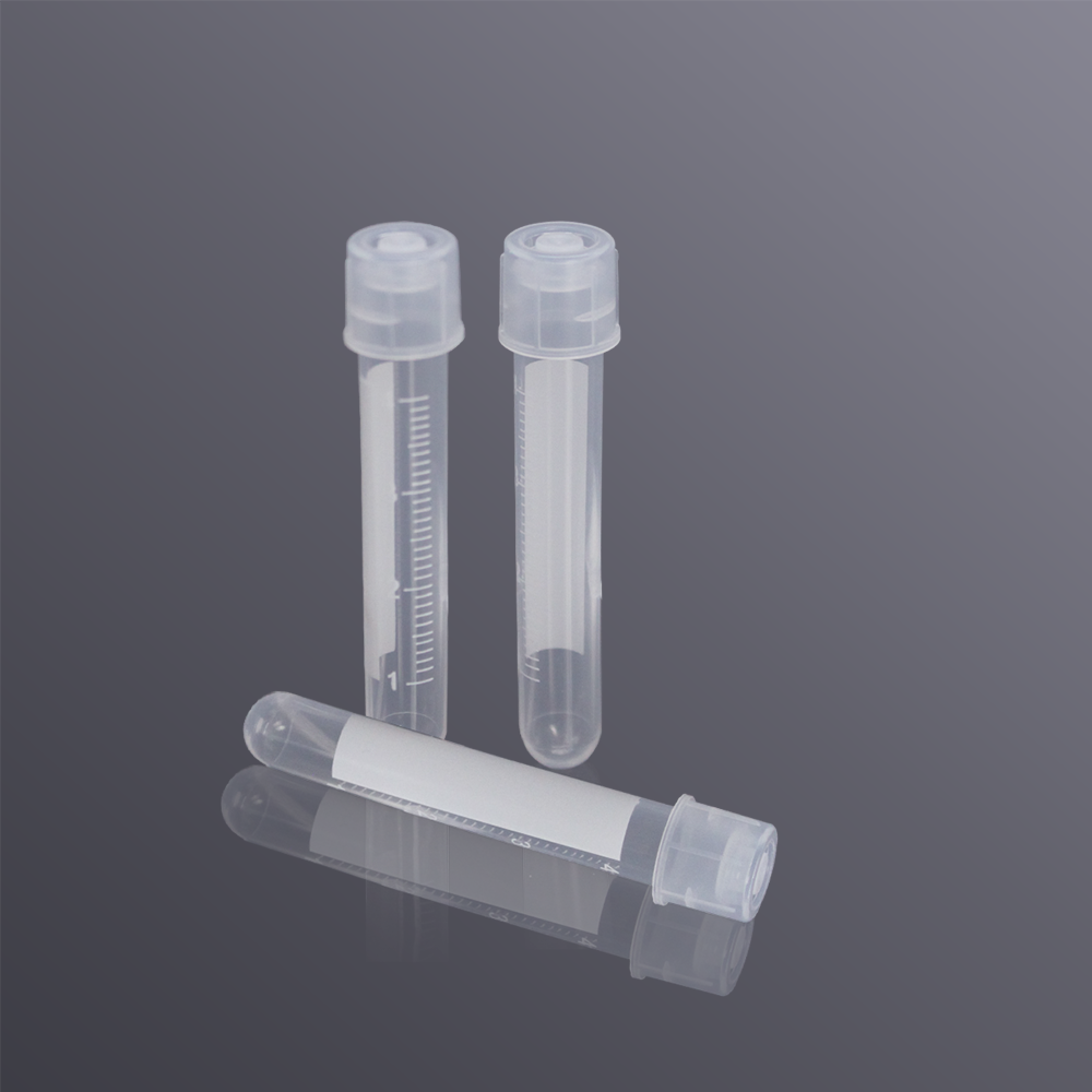 BS-PPT-5-G-S1 5ml圆底试管/流式管, PP材质, 印刷刻度, 双凸位盖, 无菌, 独立纸塑包装