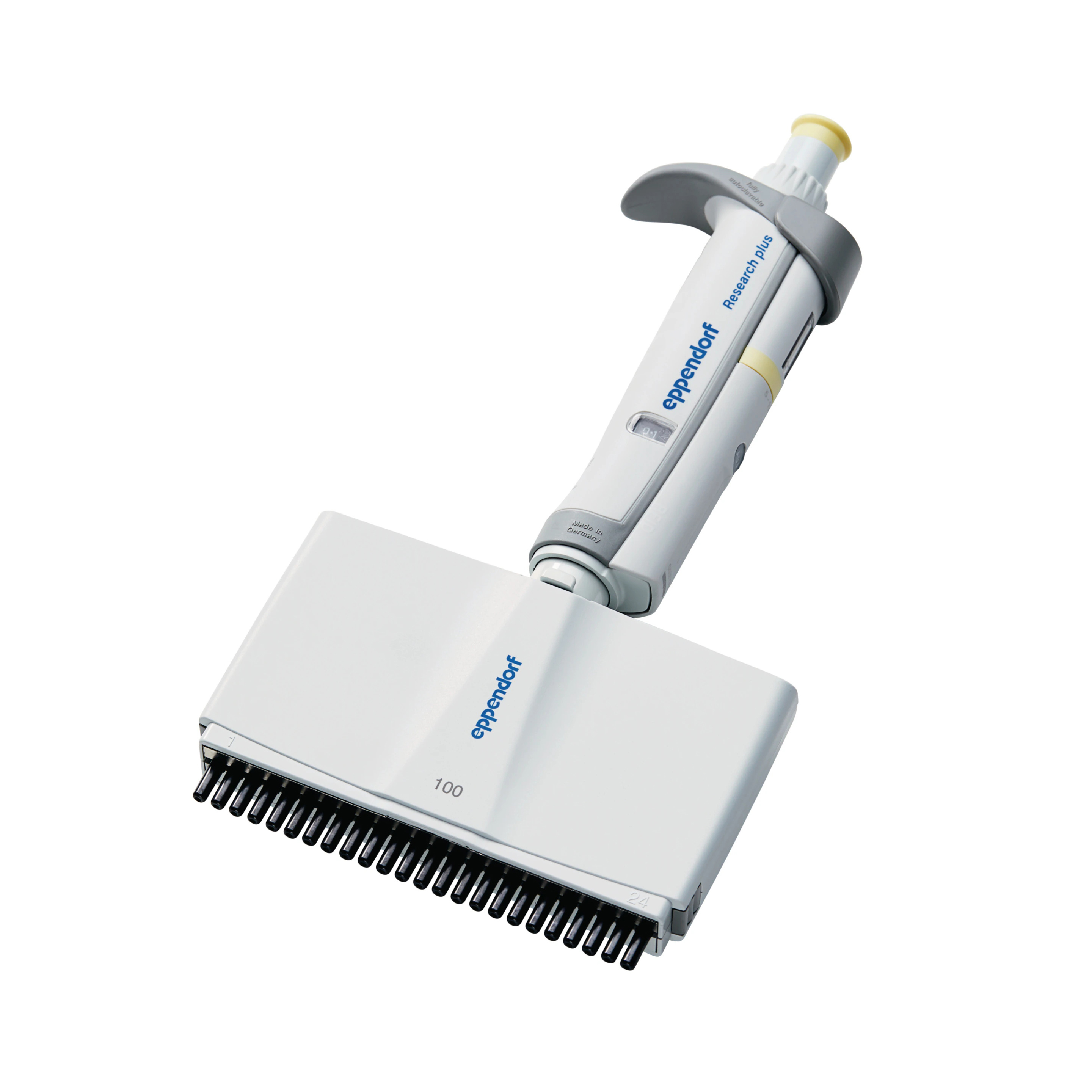 新3125000109老3122000108 Research plus 24道可调量程移液器5-100μl 浅黄色 - Eppendorf/艾本德