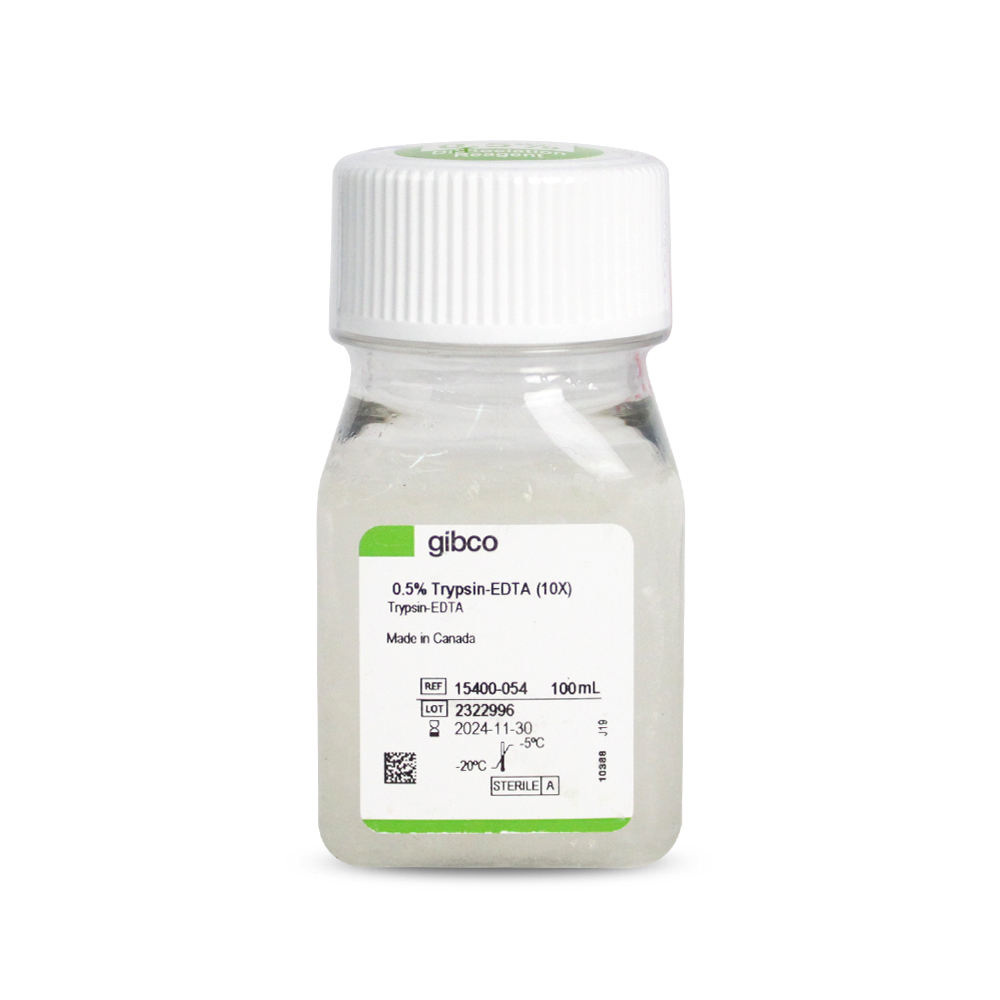 15400-054 胰酶细胞消化液 (0.5%胰酶，含EDTA，不含酚红) - Gibco