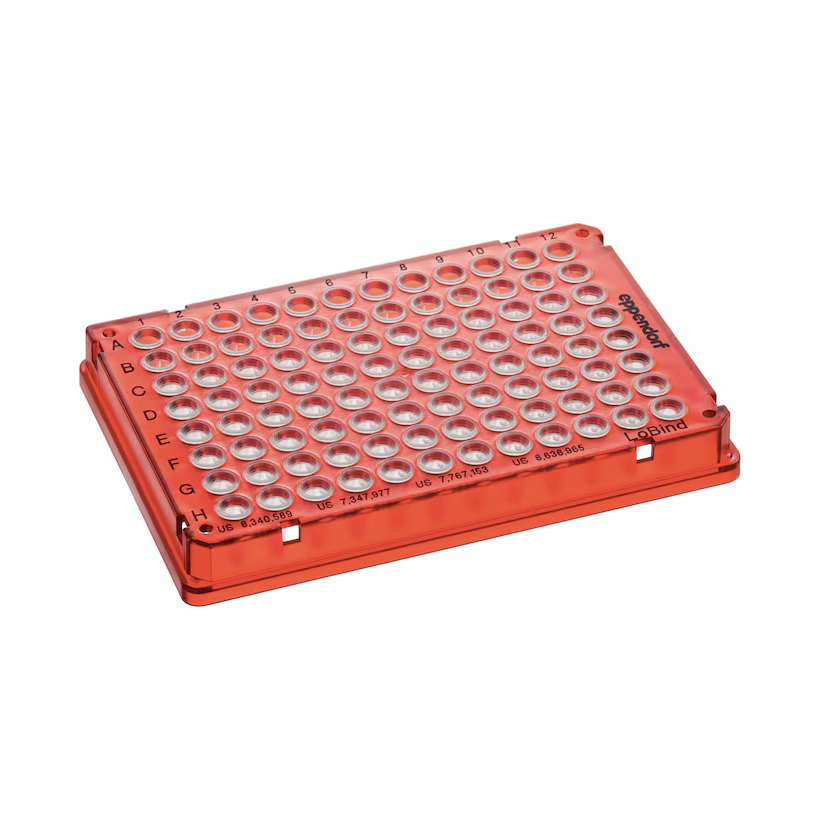 0030129598 twin.tec 96孔, 全裙边, 150 µL, PCR clean, 红色框, 透明管, 低吸附 - Eppendorf/艾本德