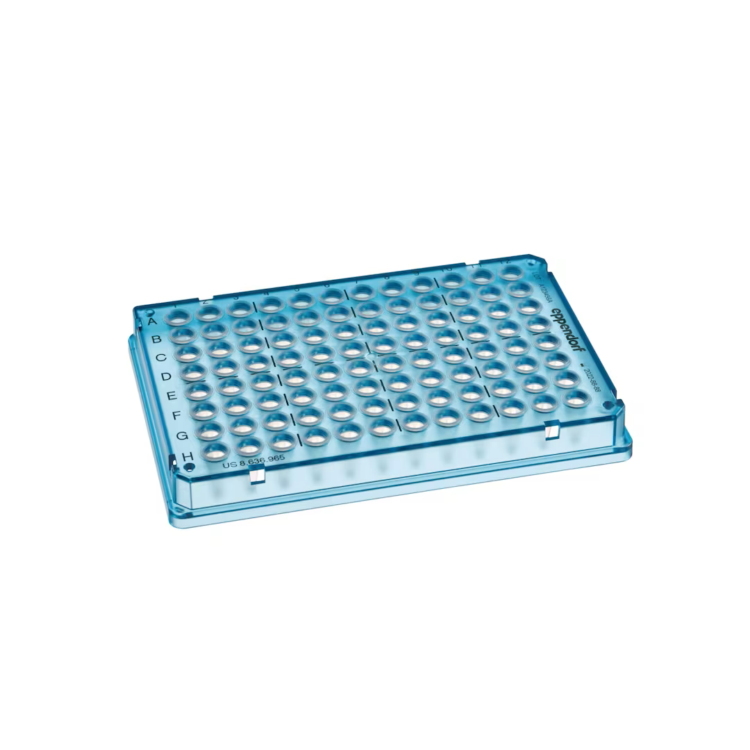 0030129776 twin.tec 96孔, 全裙边, 150 µL, PCR clean, 水晶蓝, 透明管 - Eppendorf/艾本德