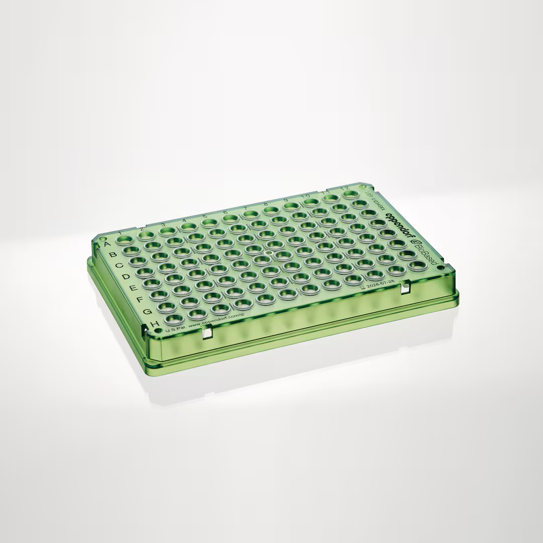 0030129857 twin.tec 96孔, 全裙边, 150 µL, PCR clean, 翠绿框, ACT, 透明管 - Eppendorf/艾本德