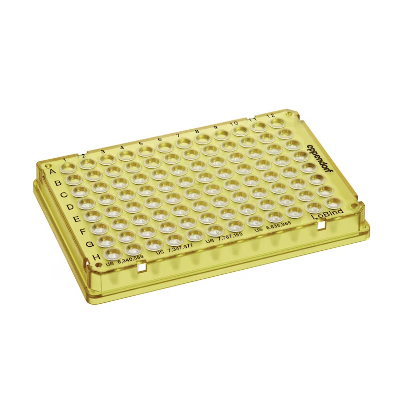 0030129679 twin.tec 96孔, 全裙边, 150 µL, PCR clean, 黄色框, 透明管, 低吸附 - Eppendorf/艾本德