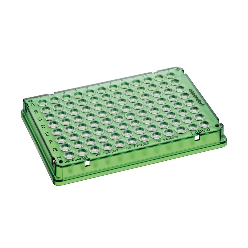 0030129660 twin.tec 96孔, 全裙边, 150 µL, PCR clean, 绿色框, 透明管, 低吸附 - Eppendorf/艾本德