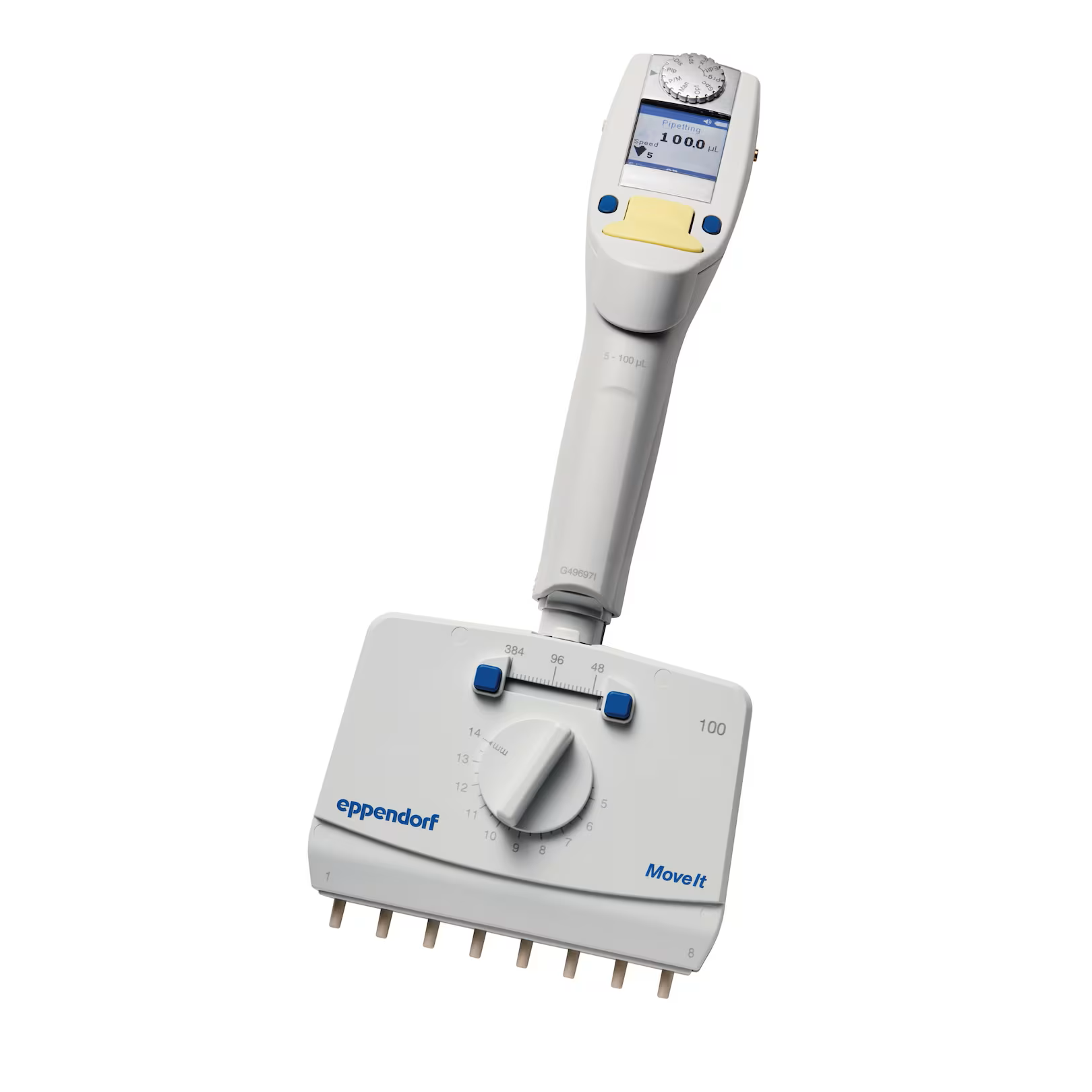 4861000794 Eppendorf Xplorer? plus Move It?可调间距电动移液器, 8通道, 5–100ul,淡 黄色 - Eppendorf/艾本德