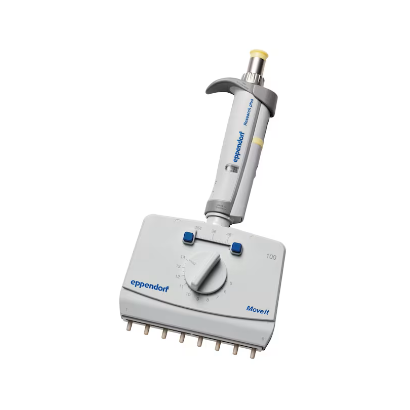 3125000133 Eppendorf Research plus Move It可调间距手动移液器 8通道 5–100ul 淡黄色 - Eppendorf/艾本德