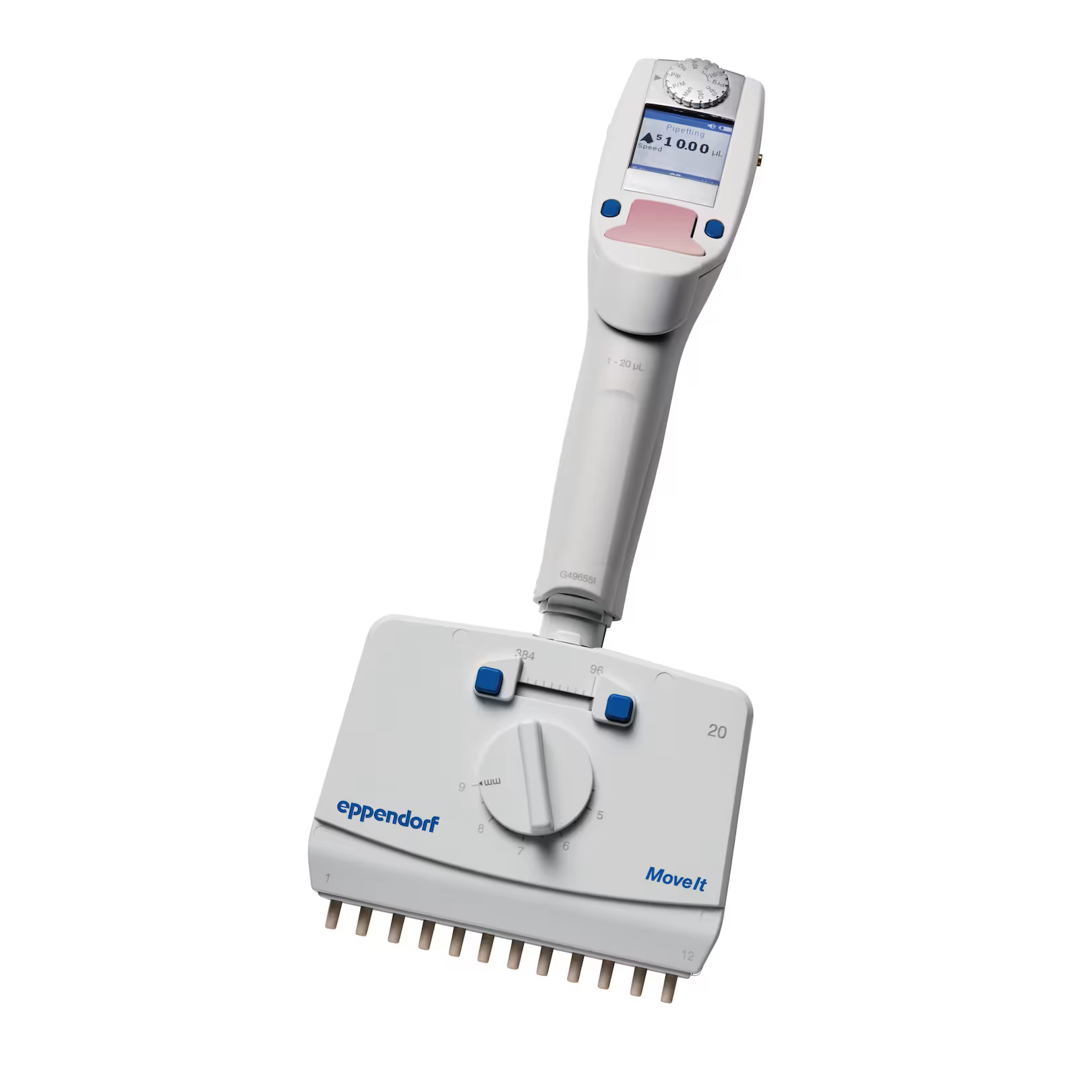 4861000782 Eppendorf Xplorer plus Move It?可调间距电动移液器, 12通道, 1–20ul,淡粉色 - Eppendorf/艾本德