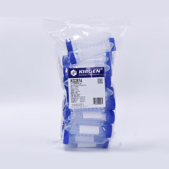 KG2814 50ml 袋装锥底离心管；14000 x g，PP，灭菌，蓝色刻度线