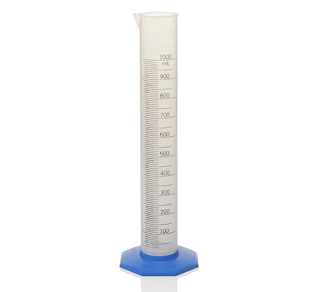 3662-1000 标有刻度的量筒,蓝色底座,1000ml,聚丙烯 - Nalgene