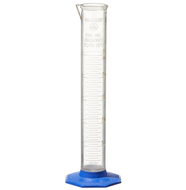 3663-0025 标有刻度的量筒,25ml,聚甲基戊烯 - Nalgene