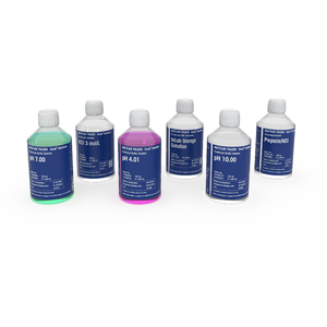 30095315 多合一溶液套装2，共6瓶x250mL，包括pH4.01/7.00/10.00缓冲液、胃蛋白酶/盐酸清洗液，InLab电极储存液，3MKCl溶液 - 梅特勒-托利多