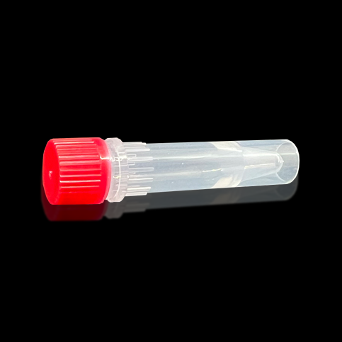 KG2752R 1.5mL自立式锥形螺旋盖微量离心管和管盖；带O型圈，透明，聚丙烯，红色盖，辐照灭菌，20000 x g - KIRGEN(科进)