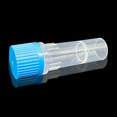 KG2751B 0.5 mL自立式锥形螺旋盖微量离心管和管盖；带O型圈，透明，聚丙烯，蓝色盖，辐照灭菌，20000 x g - KIRGEN(科进)