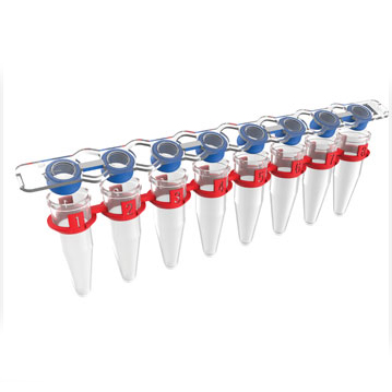 PCR-8SPT-RT-.2-R 0.2ml连盖平盖八排管，含蓝色软胶密封圈 - AlphaGem Bio