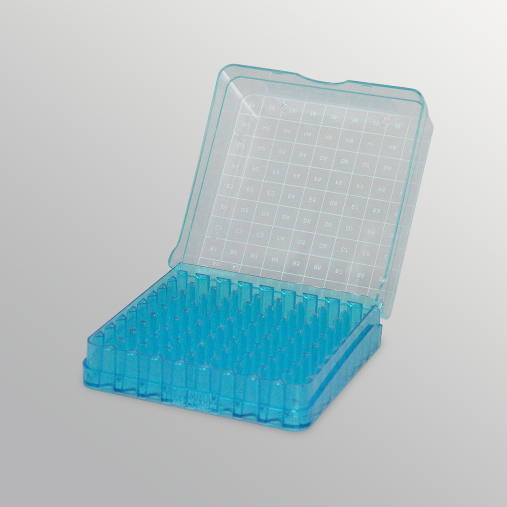 BS-CVBH-81-B 2ml塑料冻存盒,翻盖,蓝色