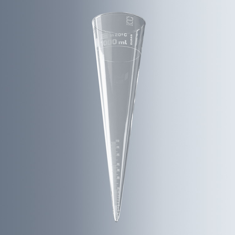 2800000 英霍夫管（沉降管），3.3高硼硅玻璃，刻度0-100ml，1000ml，不带活塞 - Marienfeld