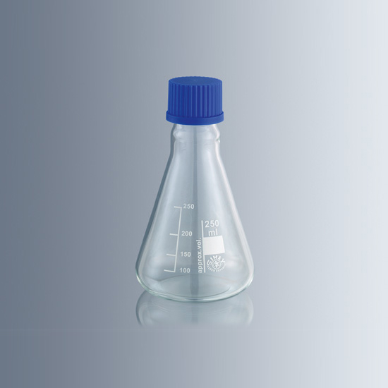 4121807 玻璃锥形瓶，带螺纹盖，250ml，GL32 - Marienfeld