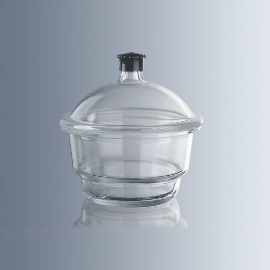 4201406 玻璃干燥器，直径250mm，盖子带塑料旋钮 - Marienfeld