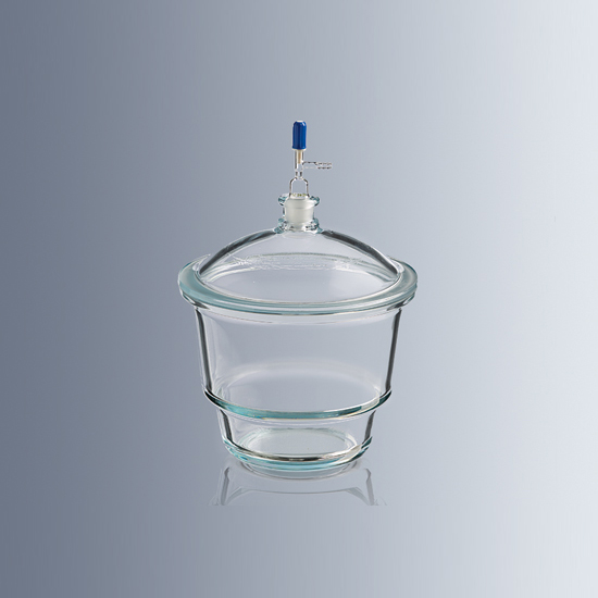 4204301 玻璃干燥器，直径100mm，盖子带NS 24/29磨口阀 - Marienfeld
