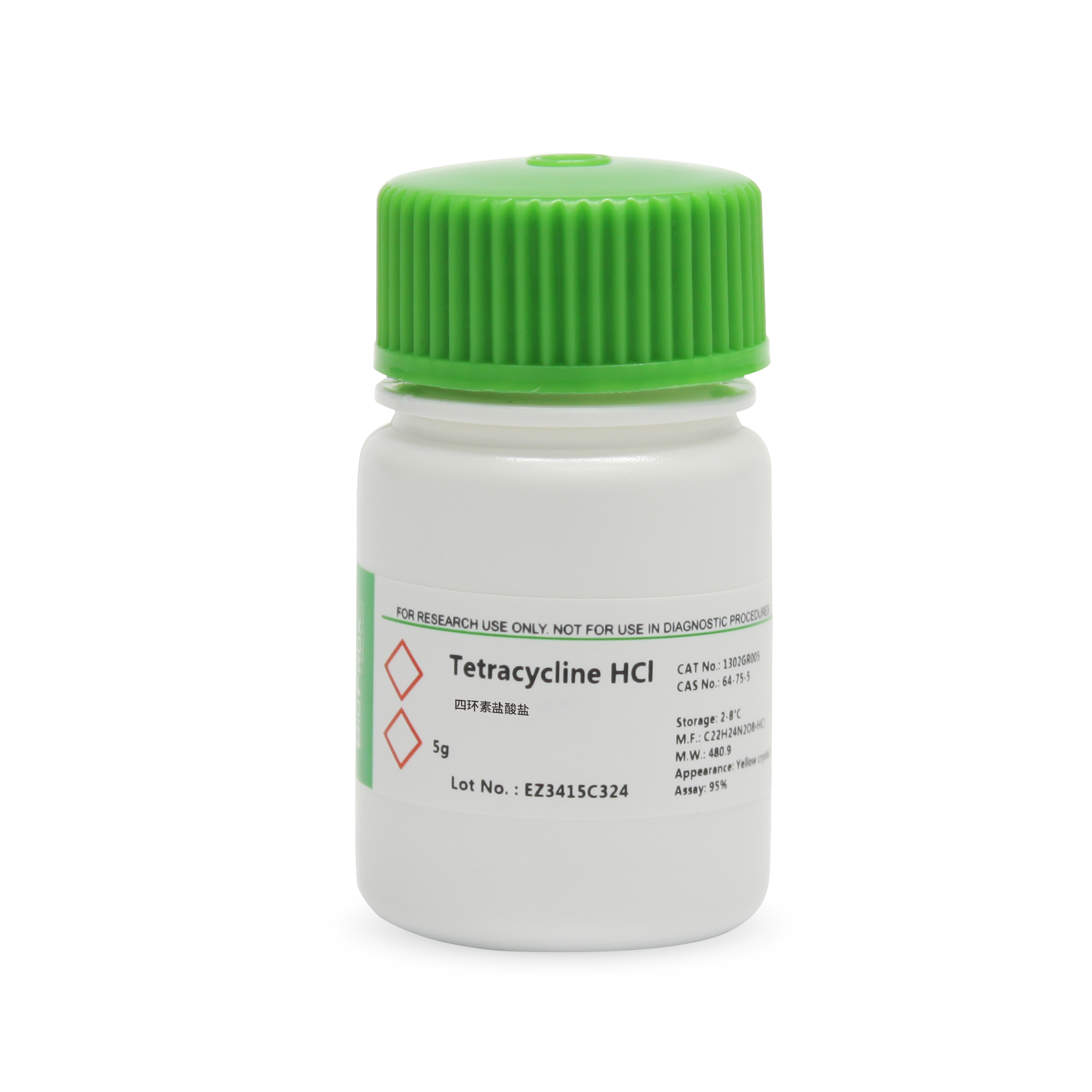 1302GR005 四环素盐酸盐Tetracycline HCl 2-8度