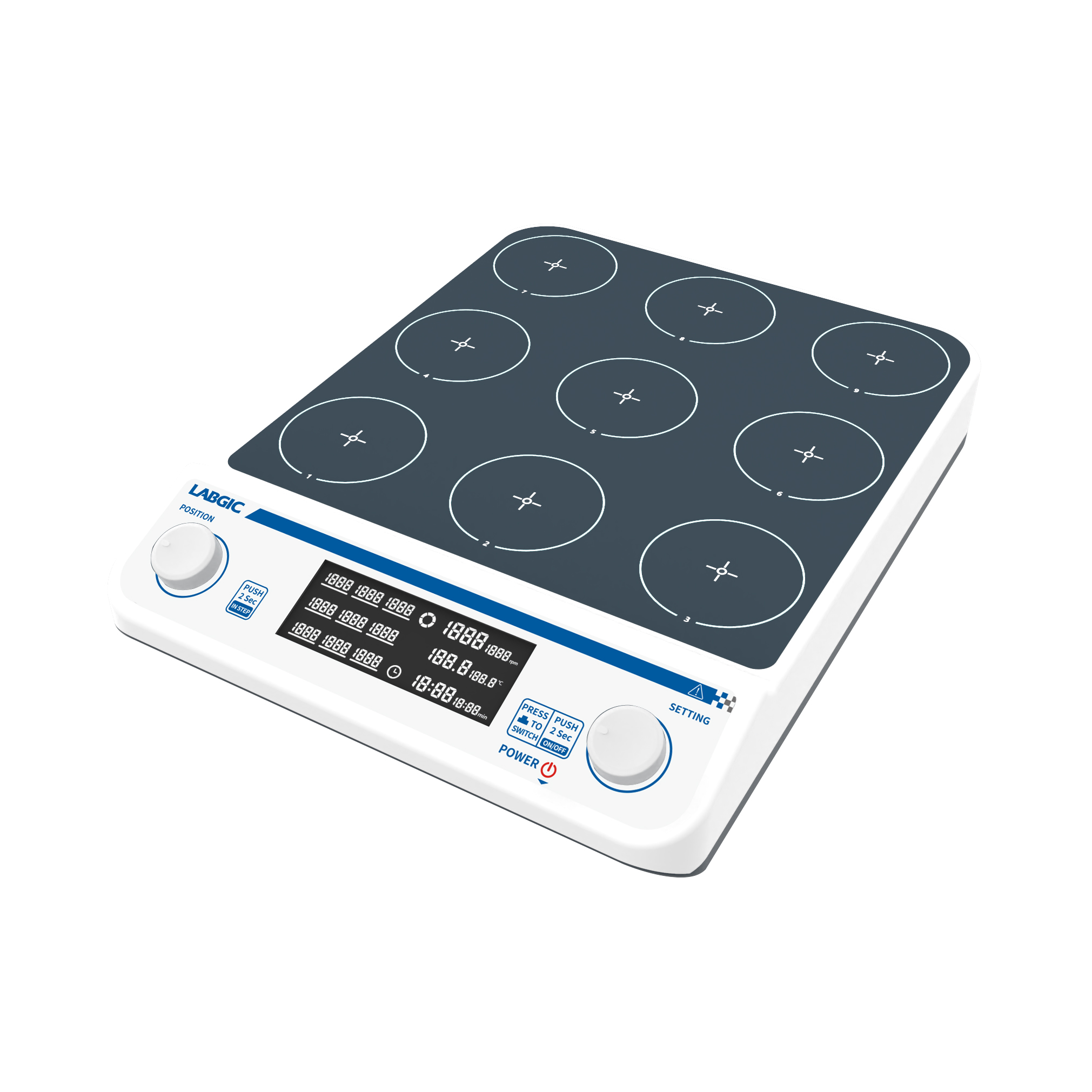 L-MMS9Pro 9联磁力搅拌器 - LABGIC/兰杰柯