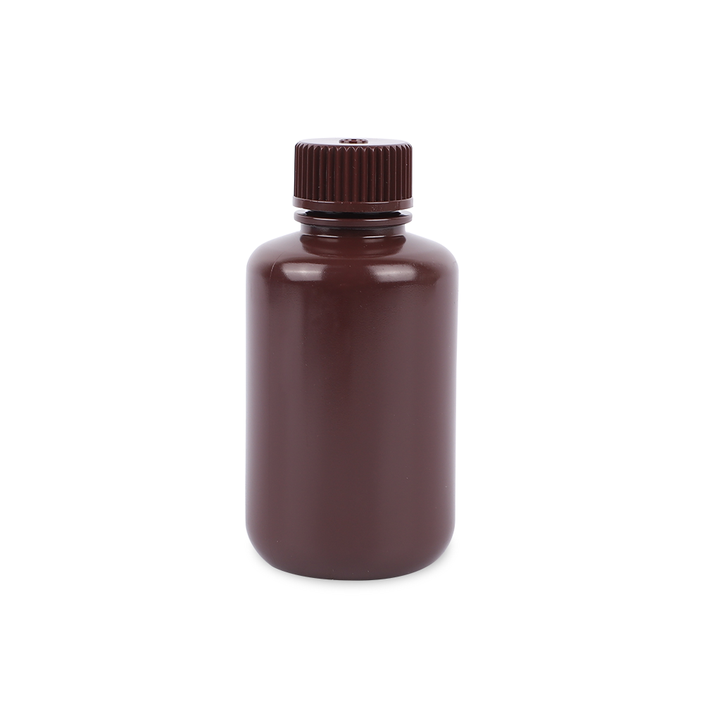 BS-RB-HDPE-0125-NA 125ml 棕色 HDPE窄口试剂瓶,无菌