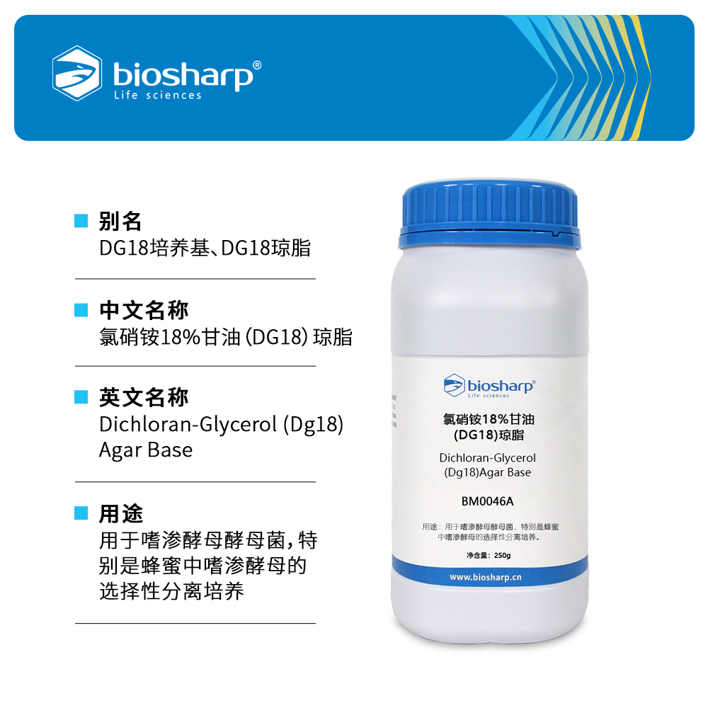 BM0046A 氯硝铵18%甘油(DG18)琼脂 - Biosharp/白鲨