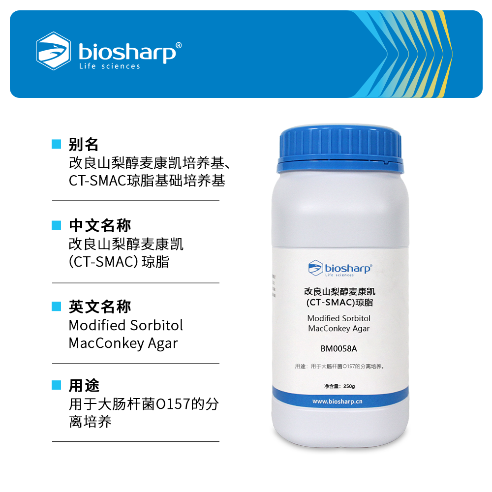 BM0058A 改良山梨醇麦康凯（CT-SMAC）琼脂 - Biosharp/白鲨