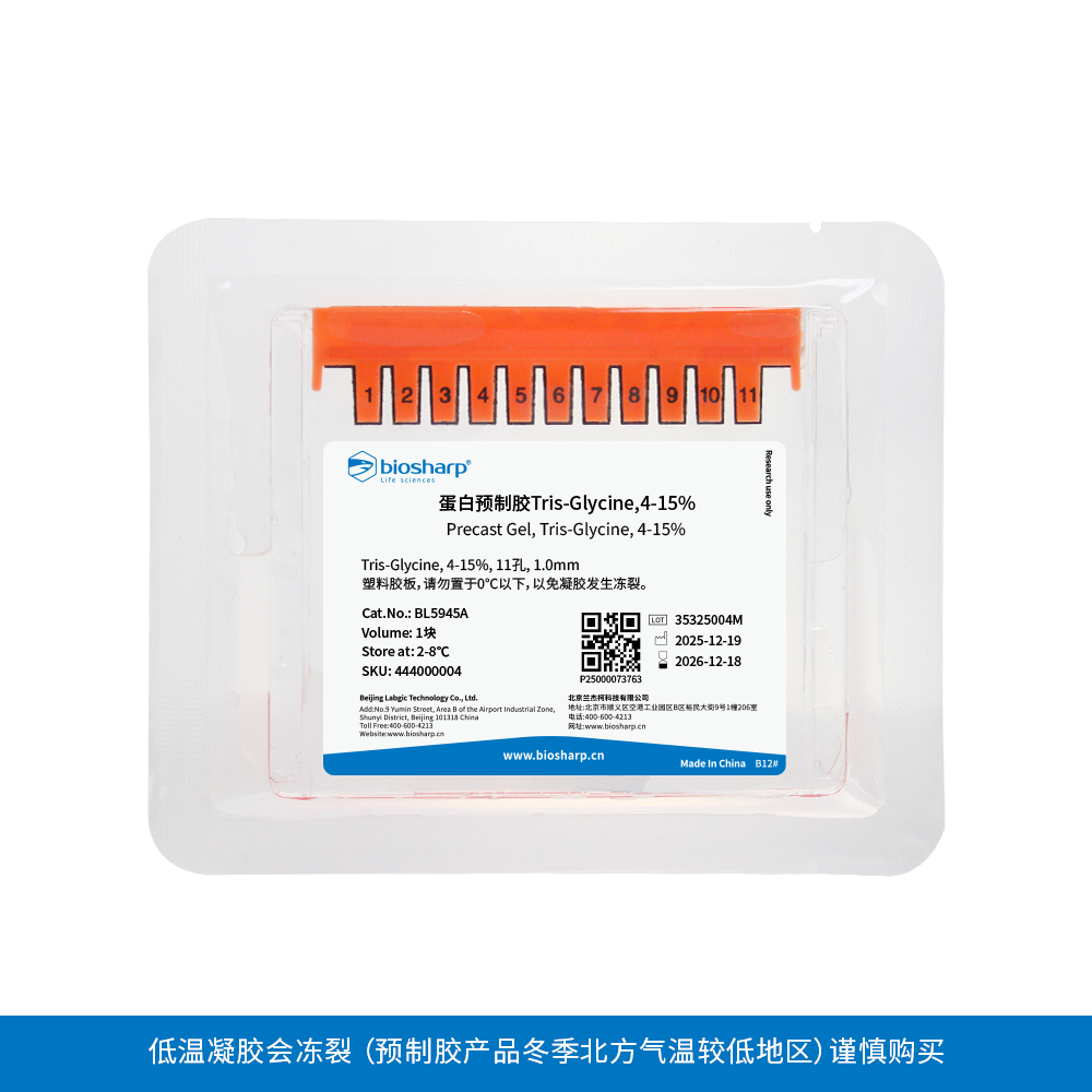BL5945A 蛋白预制胶Tris-Gly,4-15%,11孔,1.0mm（塑料胶板) - Biosharp/白鲨