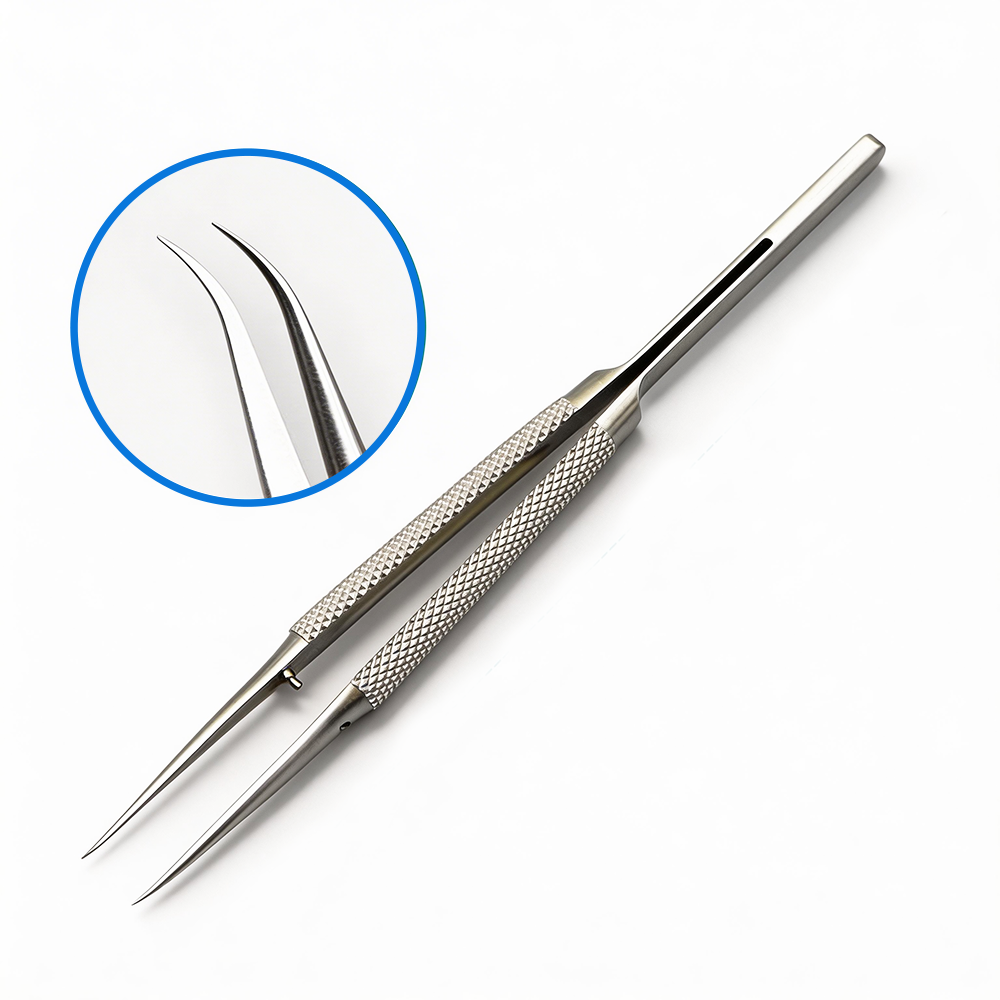 BS-ZER-C-012B 12cm尖弯头显微镊,不锈钢 - Biosharp/白鲨