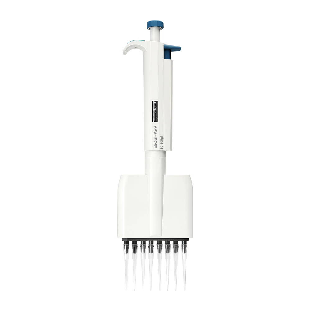 BP10012A 10-100μL手动八道可调式移液器 - Biosharp/白鲨