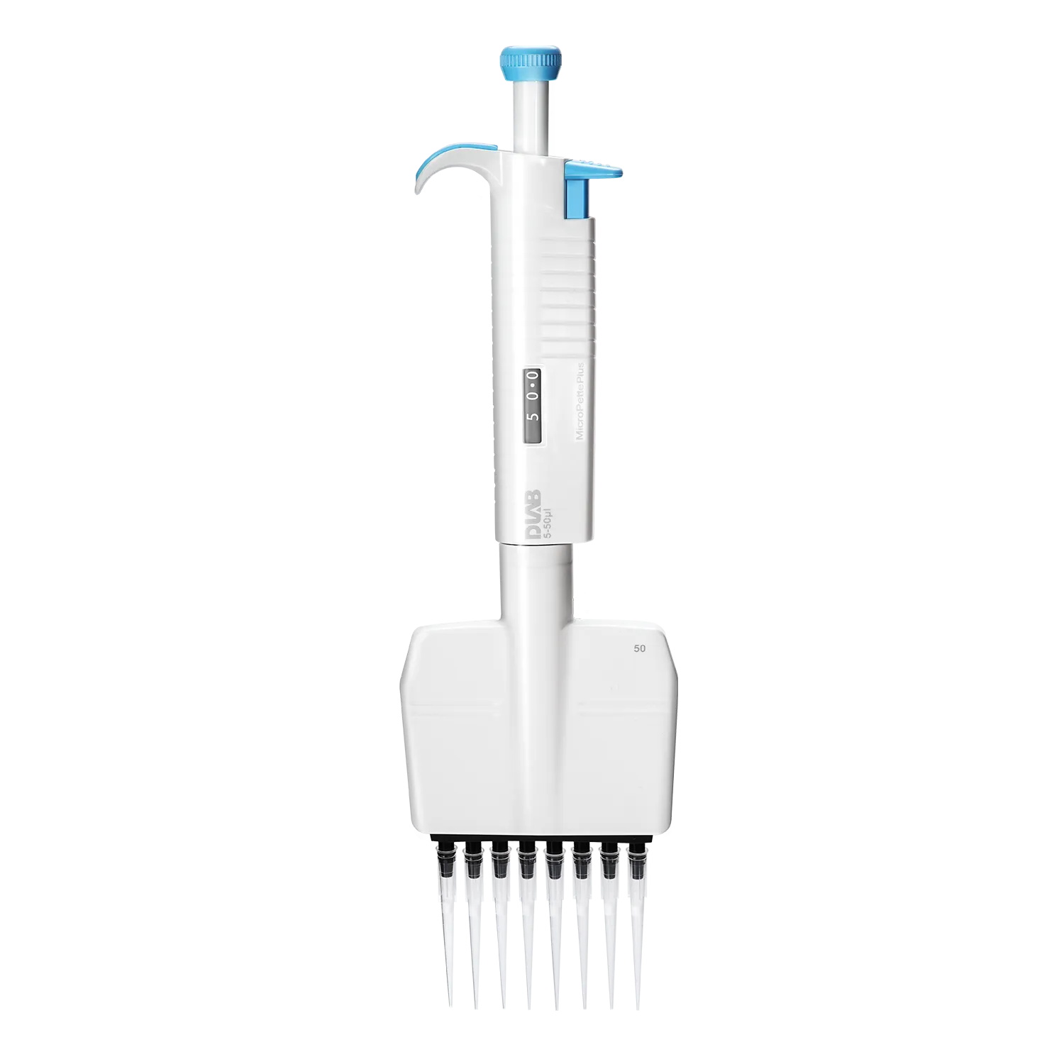 7041303040 MicroPette Plus 全消毒手动八道可调式移液器（磁吸款） 30-300μl - DLAB/大龙