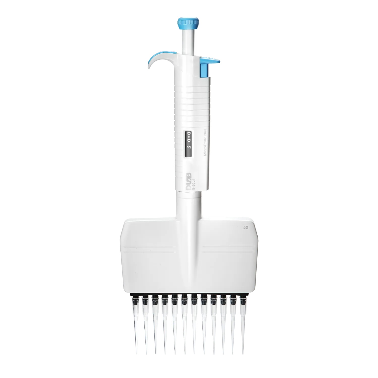7041304040 MicroPette Plus 全消毒手动十二道可调式移液器（磁吸款） 30-300μl - DLAB/大龙