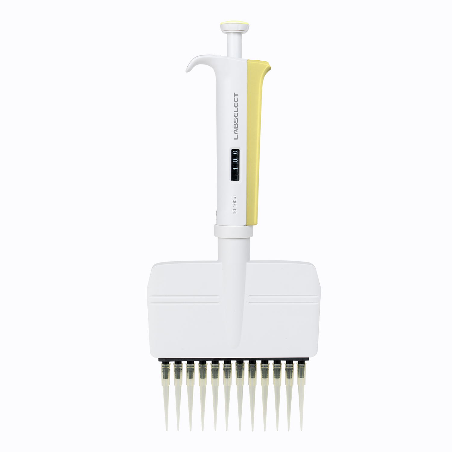202041305 FluoPipettor 10-100μL手动十二道可调移液器,整支消毒 - LABSELECT(甄选)