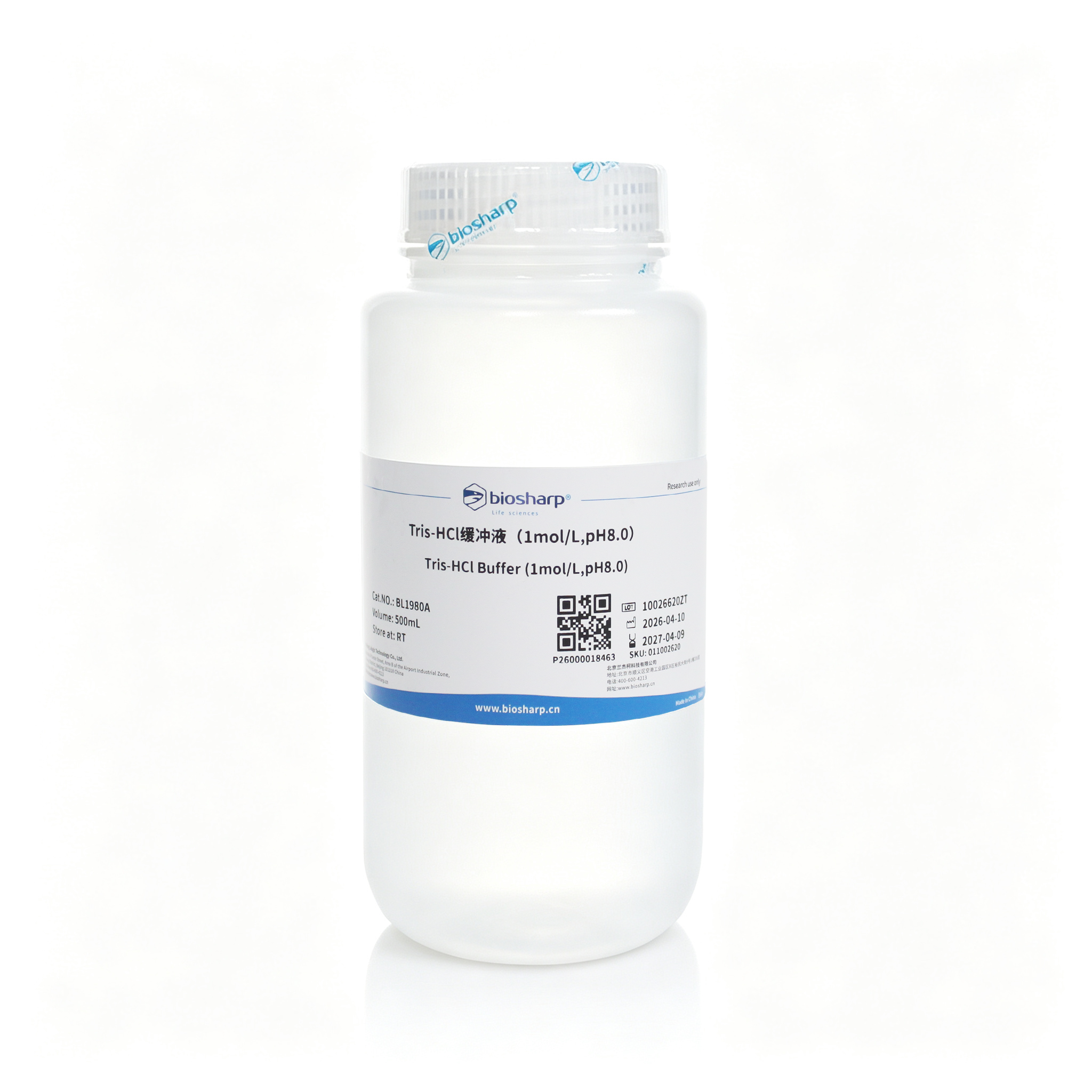 BL1980A Tris-HCl缓冲液(1mol/L,pH8.0) - Biosharp/白鲨
