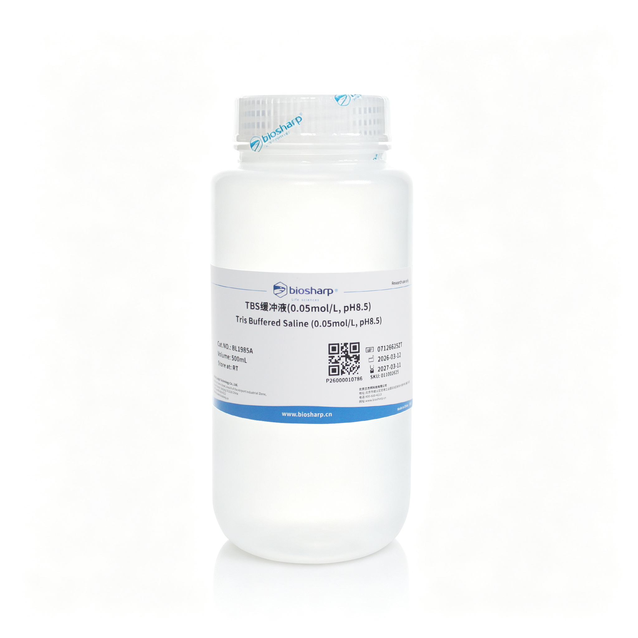 BL1985A TBS缓冲液(0.05mol/L，pH8.5) - Biosharp/白鲨