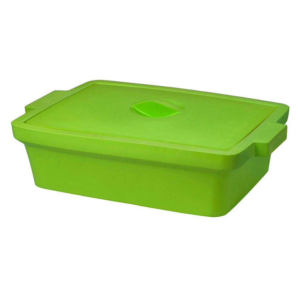 432101 冰盘，长方形，带盖，大号，9L，橙绿色 - Corning/康宁