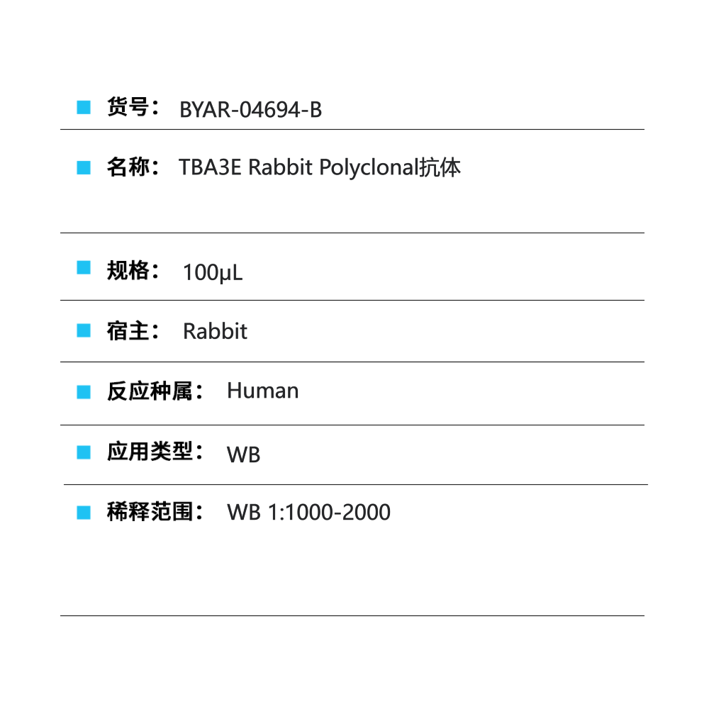 BYAR-04694-B TBA3E Rabbit Polyclonal抗体 - Biosharp/白鲨