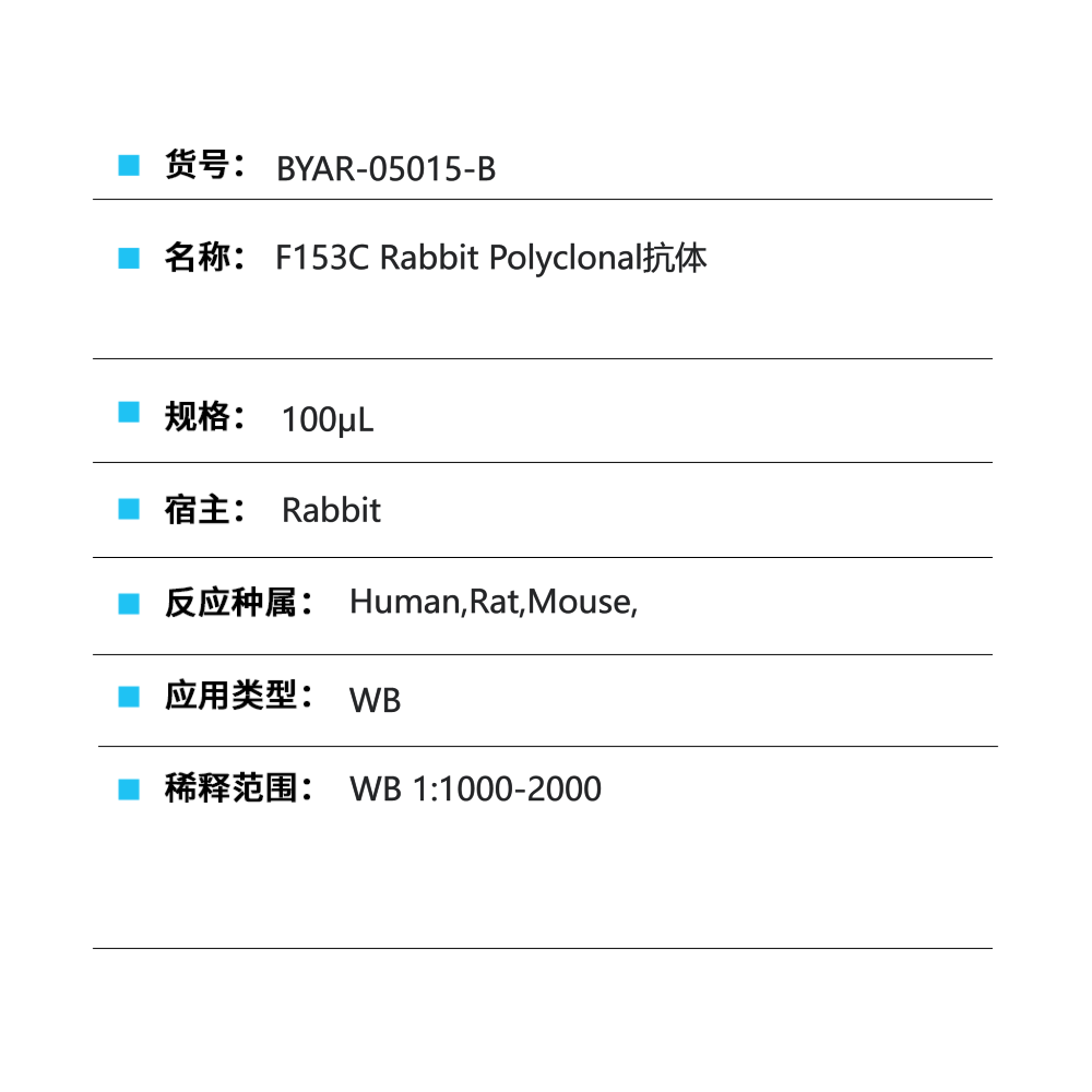 BYAR-05015-B F153C Rabbit Polyclonal抗体