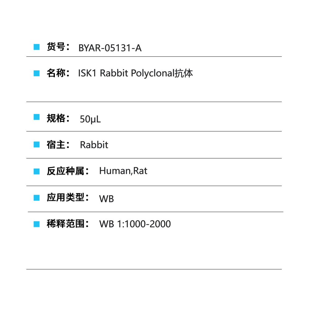 BYAR-05131-A ISK1 Rabbit Polyclonal抗体 - Biosharp/白鲨