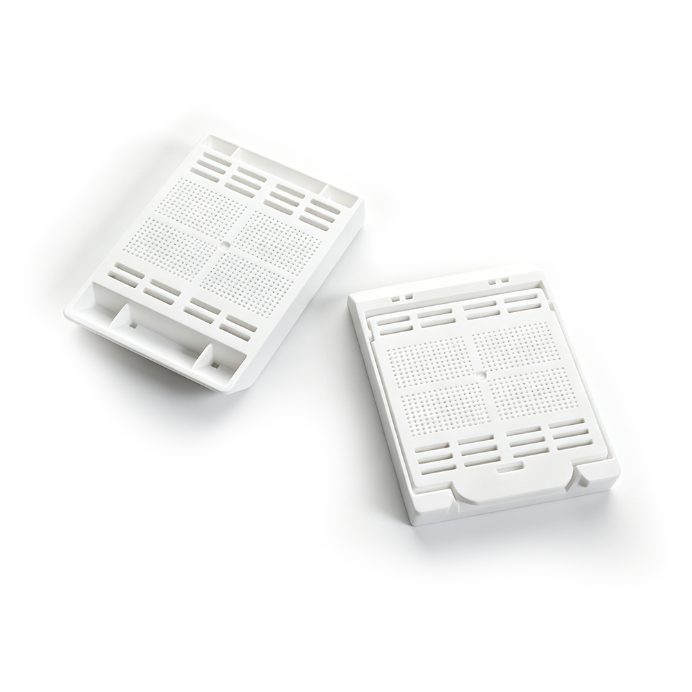 BS-QT-220 穿刺组织包埋盒,超细方格孔,内卡型拆装式盖子,带四分格,POM材质,白色 - Biosharp/白鲨
