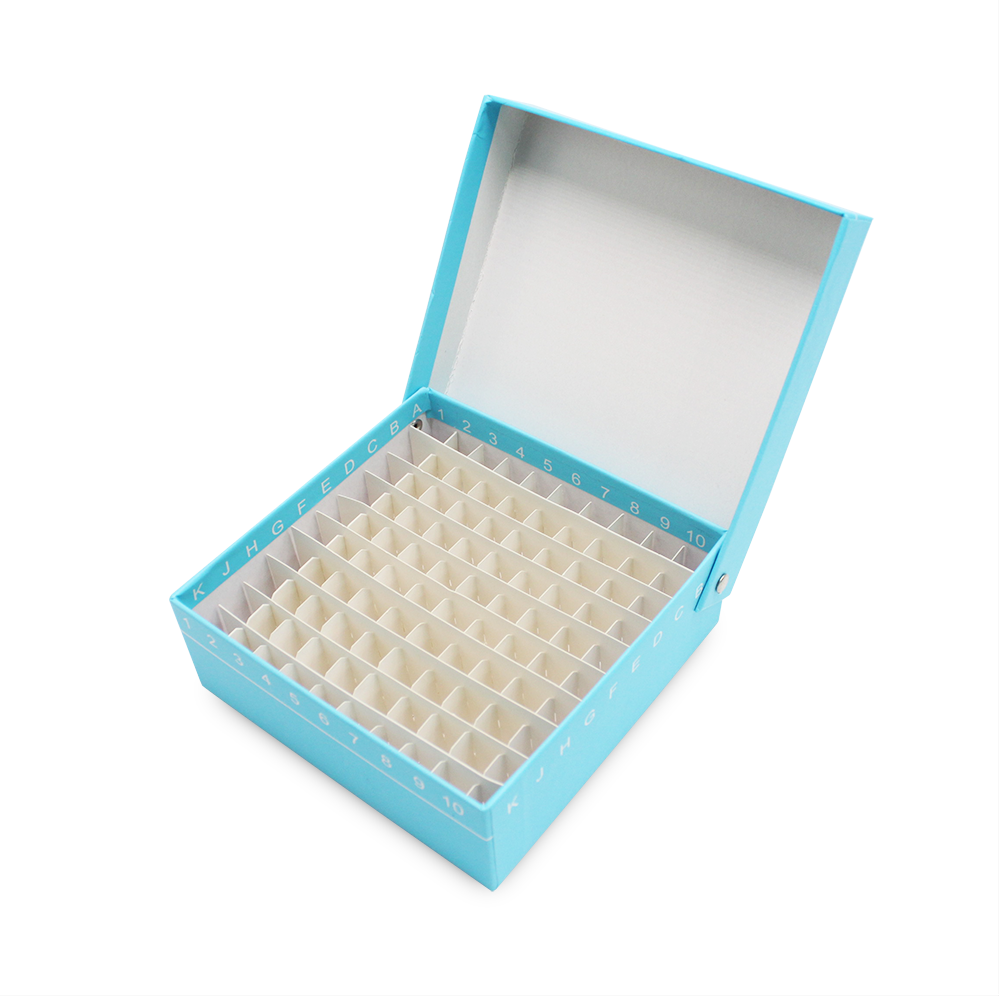 BS-CVB-81P 81孔翻盖/连盖纸质冻存盒,蓝色（PP支架） - Biosharp/白鲨