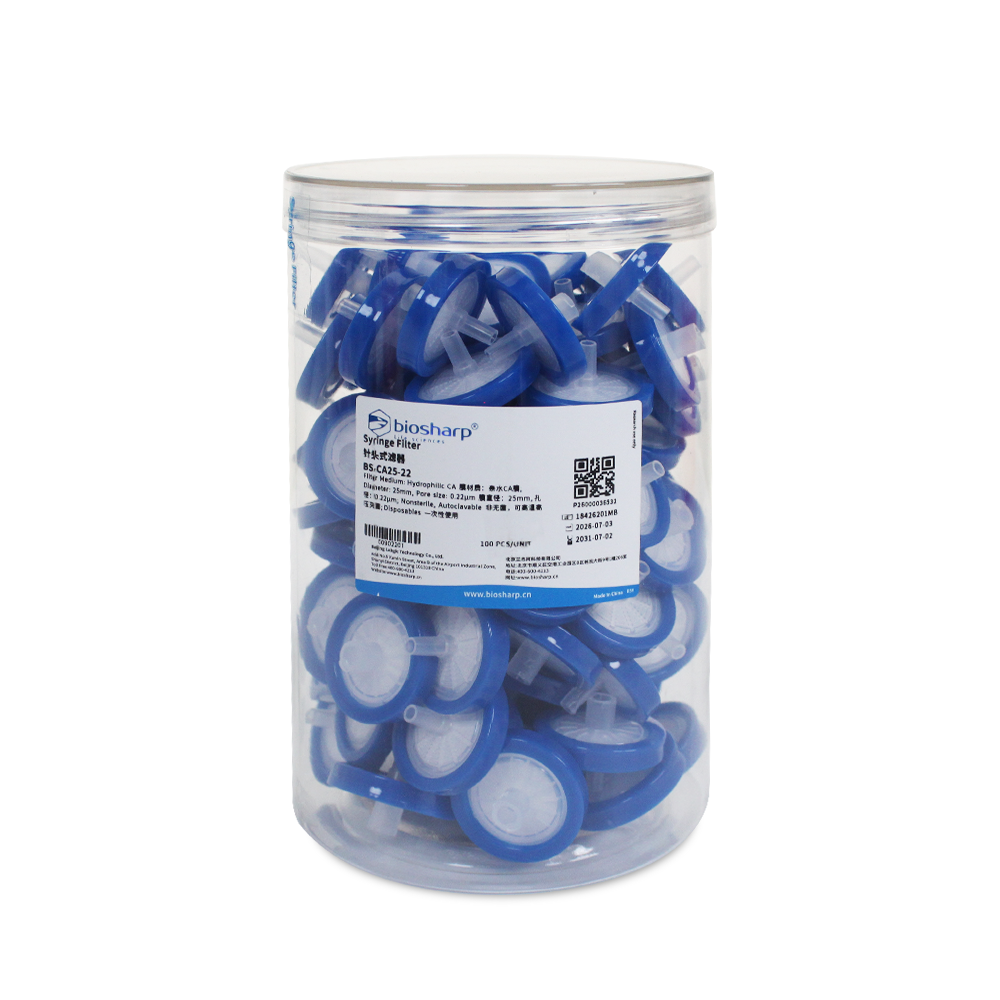 BS-CA25-22 25mm,0.22μm一次性针头式滤器,非无菌,亲水CA膜 - Biosharp/白鲨