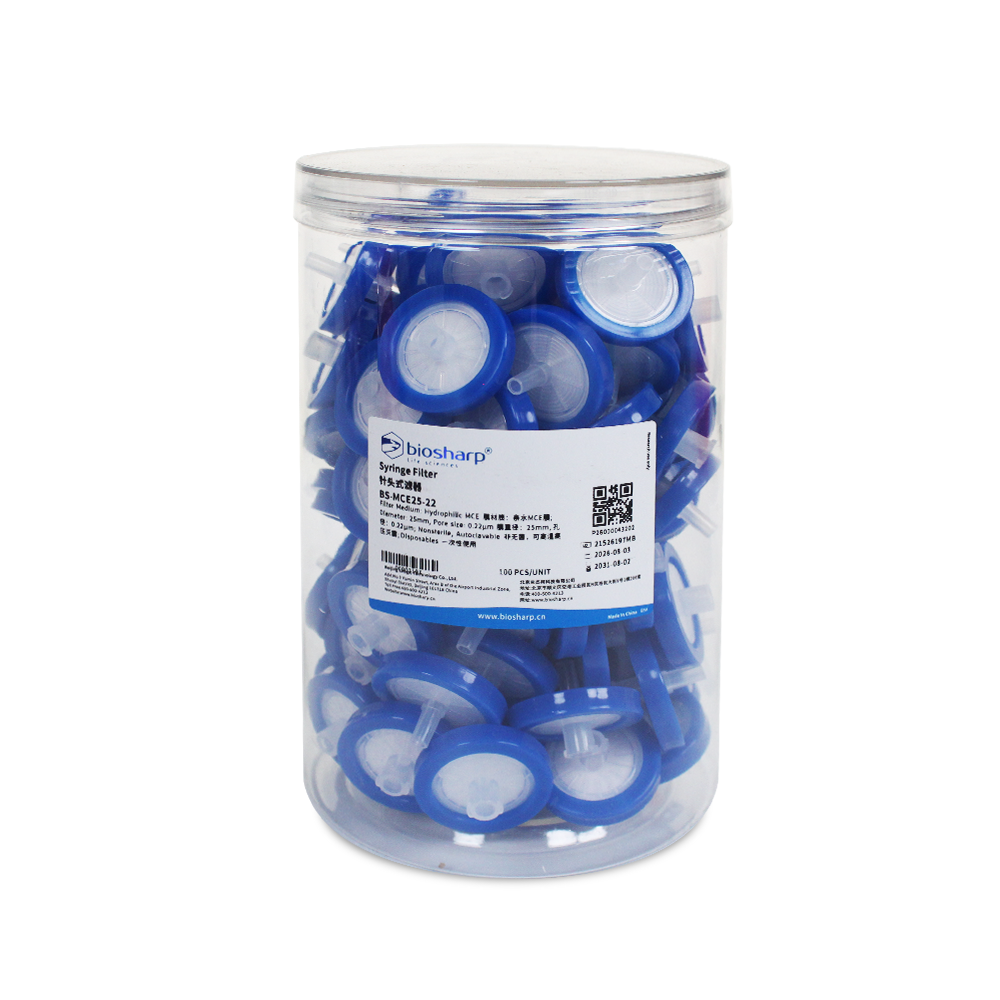 BS-MCE25-22 25mm,0.22μm一次性针头式滤器,非无菌,亲水MCE膜 - Biosharp/白鲨