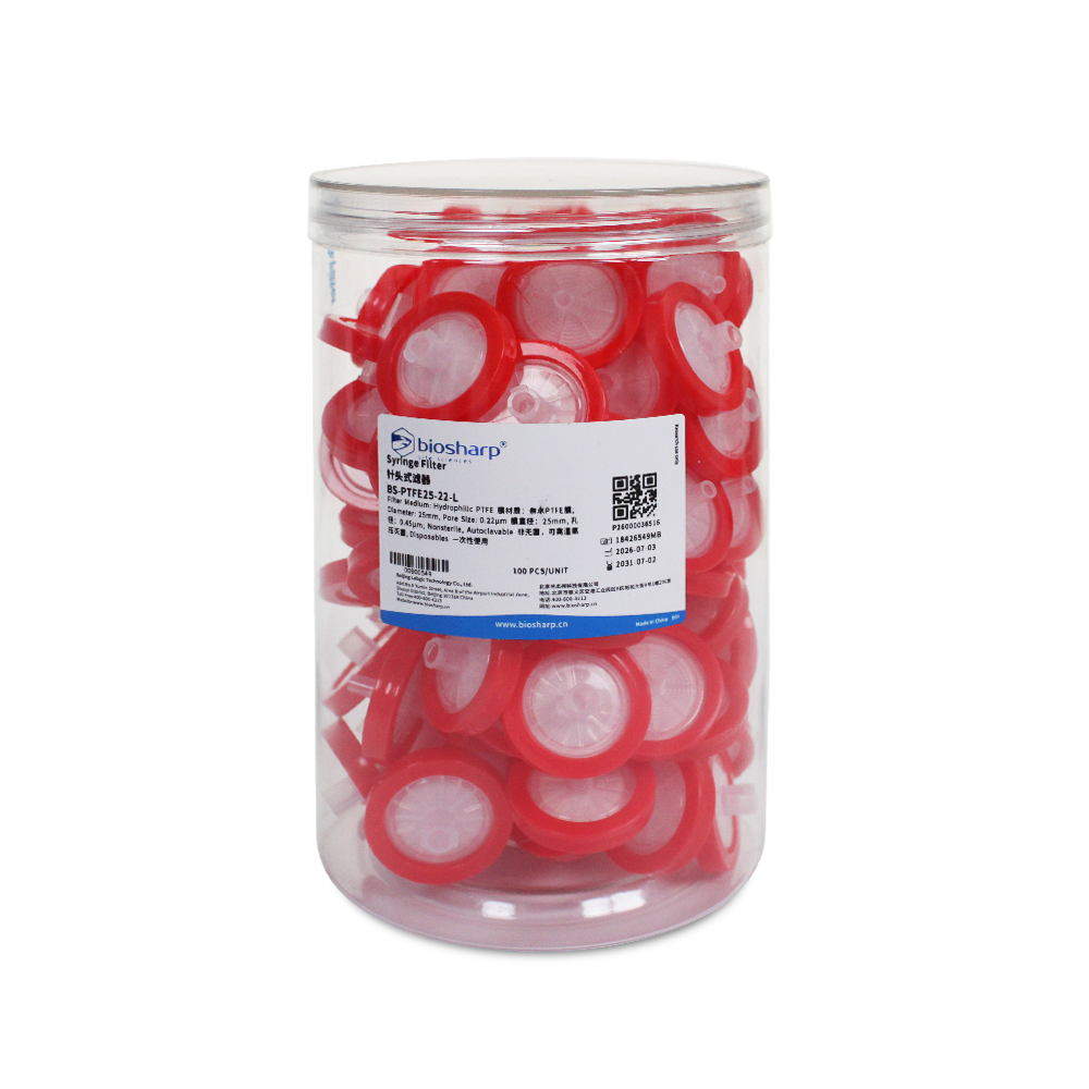 BS-PTFE25-22-L 25mm,0.22um一次性针头式滤器,非无菌,亲水PTFE膜 - Biosharp/白鲨